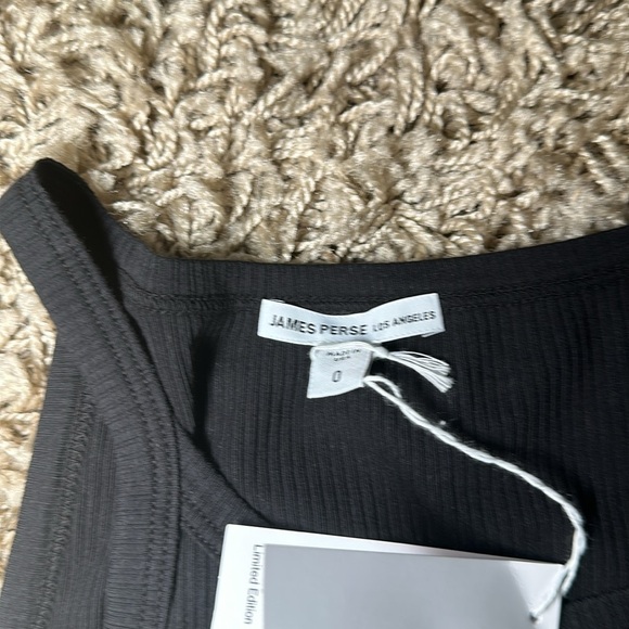 Women Black James Perse Ribbed Cami Tank Top Size 0 - Picture 4 of 7
